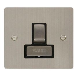 Click FPSS751BK Define Stainless Steel Ingot 13A 2 Pole Switched Fused Spur Unit - Black Insert