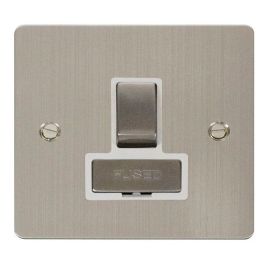 Click FPSS751WH Define Stainless Steel Ingot 13A 2 Pole Switched Fused Spur Unit - White Insert image
