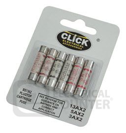 Assorted Plugtop Fuses (2 x 13A, 2 x 5A & 2 x 3A) (6 Pack, £0.18 each)
