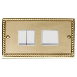 Click GCBR014WH Deco Georgian Style 4 Gang 10AX 2 Way Plate Switch - White Insert image