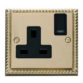 Click GCBR035BK Deco Georgian Style 1 Gang 13A 2 Pole Switched Socket - Black Insert image