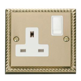Click GCBR035WH Deco Georgian Style 1 Gang 13A 2 Pole Switched Socket - White Insert image