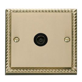 Click GCBR065BK Deco Georgian Style 1 Gang Non-Isolated Co-Axial Socket - Black Insert image