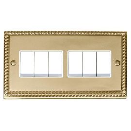 Click GCBR105WH Deco Georgian Style 6 Gang 10AX 2 Way Plate Switch - White Insert image