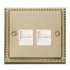 Click GCBR126WH Deco Georgian Style 2 Gang Secondary Telephone Socket - White Insert image