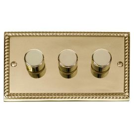 Click GCBR153 Deco Georgian Style 3 Gang 400W-VA 2 Way Resistive-Inductive Dimmer Switch image