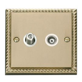 Click GCBR157WH Deco Georgian Style Isolated Co-Axial and Satellite Socket - White Insert image