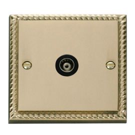 Click GCBR158BK Deco Georgian Style 1 Gang Isolated Co-Axial Socket - Black Insert image