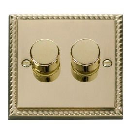 Click GCBR162 Deco Georgian Style 2 Gang 100W 2 Way LED Dimmer Switch