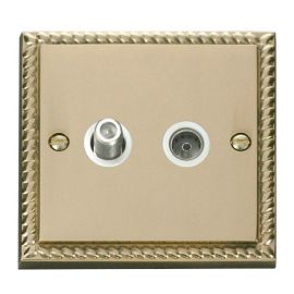 Click GCBR170WH Deco Georgian Style Non-Isolated Co-Axial and Satellite Socket - White Insert image