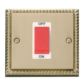 Click GCBR200WH Deco Georgian Style 1 Gang 45A 2 Pole Switch - White Insert image