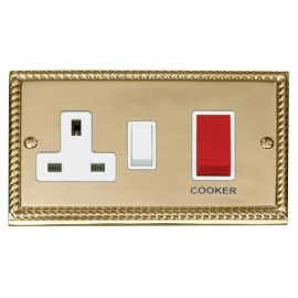 Click GCBR204WH Deco Georgian Style 45A Cooker Switch Unit with 13A 2 Pole Switched Socket - White Insert image