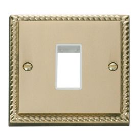 Click GCBR401WH MiniGrid Georgian Style 1 Gang 1 Aperture Deco Unfurnished Front Plate - White Insert image