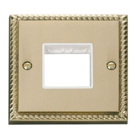 Click GCBR402WH MiniGrid Georgian Style 1 Gang 2 Aperture Deco Unfurnished Front Plate - White Insert image