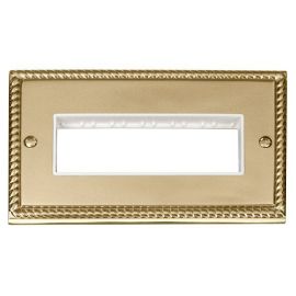 Click GCBR426WH MiniGrid Georgian Style 2 Gang 6 In-Line Aperture Deco Unfurnished Front Plate - White Insert image