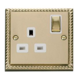 Click GCBR535WH Deco Georgian Style Ingot 1 Gang 13A 2 Pole Switched Socket - White Insert image