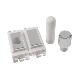 Click GM150PWCH GridPro Polished Chrome 2 Module Dimmer Mounting Kit - White Insert image