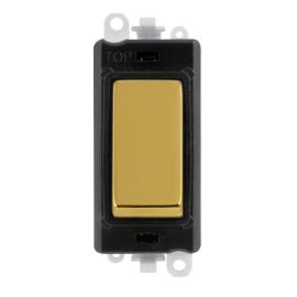Click GM2004BKBR GridPro Polished Brass 20AX 2 Way Retractive Switch Module - Black Insert image