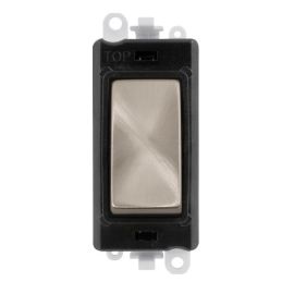 Click GM2004BKBS GridPro Brushed Steel 20AX 2 Way Retractive Switch Module - Black Insert image