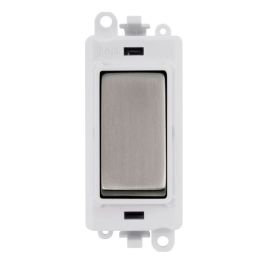 Click GM2004PWSS GridPro Stainless Steel 20AX 2 Way Retractive Switch Module - White Insert image