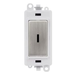 Click GM2014PWSS GridPro Stainless Steel 20AX 2 Way Retractive Keyswitch Module - White Insert image