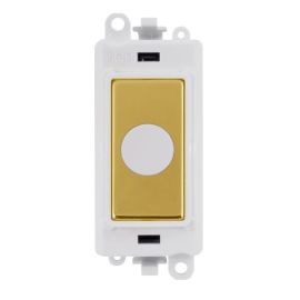 Click GM2017PWBR GridPro Polished Brass 20A Flex Outlet Module - White Insert image
