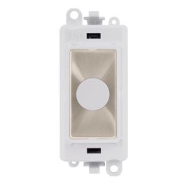 Click GM2017PWBS GridPro Brushed Steel 20A Flex Outlet Module - White Insert image
