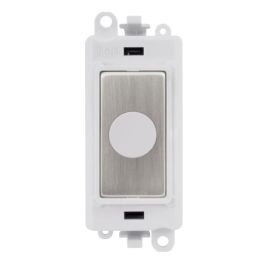 Click GM2017PWSS GridPro Stainless Steel 20A Flex Outlet Module - White Insert image