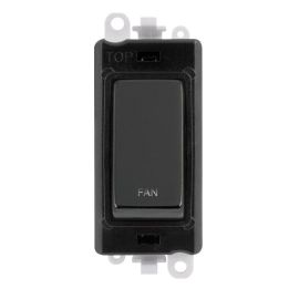Click GM2018BKBN-FN GridPro Black Nickel 20AX 2 Pole FAN Switch Module - Black Insert image