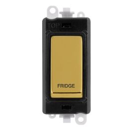 Click GM2018BKBR-FD GridPro Polished Brass 20AX 2 Pole FRIDGE Switch Module - Black Insert image