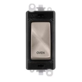 Click GM2018BKBS-OV GridPro Brushed Steel 20AX 2 Pole OVEN Switch Module - Black Insert image