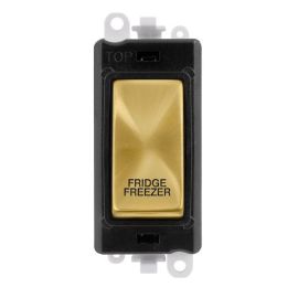 Click GM2018BKSB-FF GridPro Satin Brass 20AX 2 Pole FRIDGE FREEZER Switch Module - Black Insert image