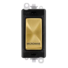 Click GM2018BKSB-MW GridPro Satin Brass 20AX 2 Pole MICROWAVE Switch Module - Black Insert