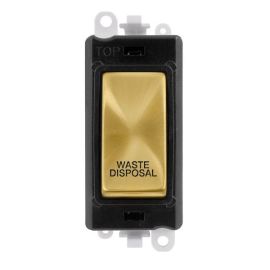 Click GM2018BKSB-WD GridPro Satin Brass 20AX 2 Pole WASTE DISPOSAL Switch Module - Black Insert