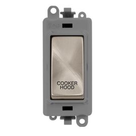 Click GM2018GYBS-CH GridPro Brushed Steel 20AX 2 Pole COOKER HOOD Switch Module - Grey Insert