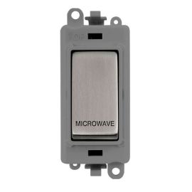 Click GM2018GYSS-MW GridPro Stainless Steel 20AX 2 Pole MICROWAVE Switch Module - Grey Insert