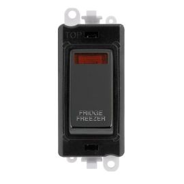 Click GM2018NBKBN-FF GridPro Black Nickel 20AX 2 Pole Neon FRIDGE FREEZER Switch Module - Black Insert
