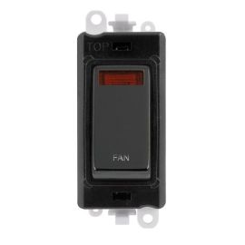 Click GM2018NBKBN-FN GridPro Black Nickel 20AX 2 Pole Neon FAN Switch Module - Black Insert image