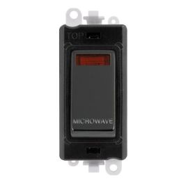 Click GM2018NBKBN-MW GridPro Black Nickel 20AX 2 Pole Neon MICROWAVE Switch Module - Black Insert image