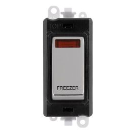 Click GM2018NBKCH-FZ GridPro Polished Chrome 20AX 2 Pole Neon FREEZER Switch Module - Black Insert image