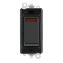 Click GM2018NBKMB GridPro Matt Black 20AX 2 Pole Neon Switch Module - Black Insert