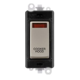 Click GM2018NBKPN-CH GridPro Pearl Nickel 20AX 2 Pole Neon COOKER HOOD Switch Module - Black Insert image
