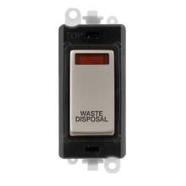 Click GM2018NBKPN-WD GridPro Pearl Nickel 20AX 2 Pole Neon WASTE DISPOSAL Switch Module - Black Insert