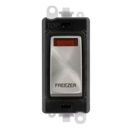 Click GM2018NBKSC-FZ GridPro Satin Chrome 20AX 2 Pole Neon FREEZER Switch Module - Black Insert image