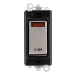 Click GM2018NBKSS-OV GridPro Stainless Steel 20AX 2 Pole Neon OVEN Switch Module - Black Insert