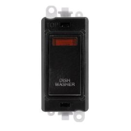 Click GM2018NBK-DW GridPro Black 20AX 2 Pole Neon DISHWASHER Switch Module - Black Insert image