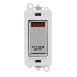 Click GM2018NPWCH-CH GridPro Polished Chrome 20AX 2 Pole Neon COOKER HOOD Switch Module - White Insert