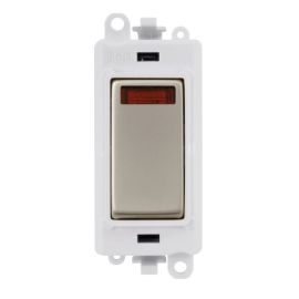 Click GM2018NPWPN GridPro Pearl Nickel 20AX 2 Pole Neon Switch Module - White Insert