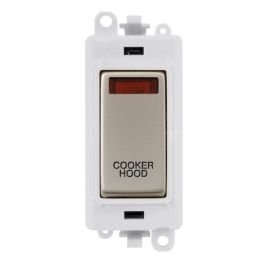 Click GM2018NPWPN-CH GridPro Pearl Nickel 20AX 2 Pole Neon COOKER HOOD Switch Module - White Insert