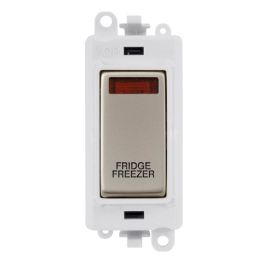 Click GM2018NPWPN-FF GridPro Pearl Nickel 20AX 2 Pole Neon FRIDGE FREEZER Switch Module - White Insert image